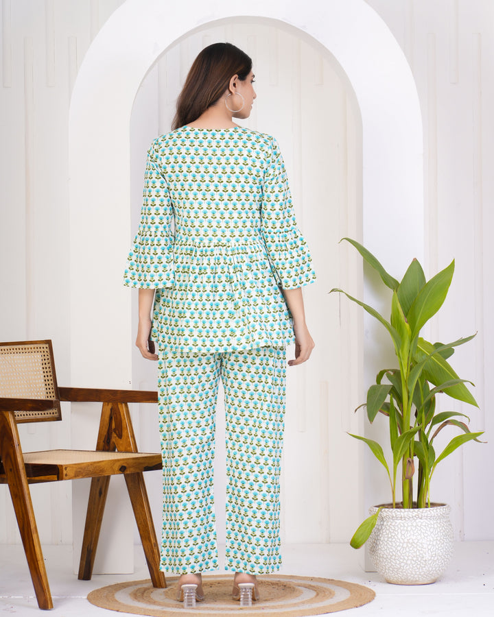 Stylish Summer Co-Ord Set for Women | Cotton Printed Top & Bottom Suit