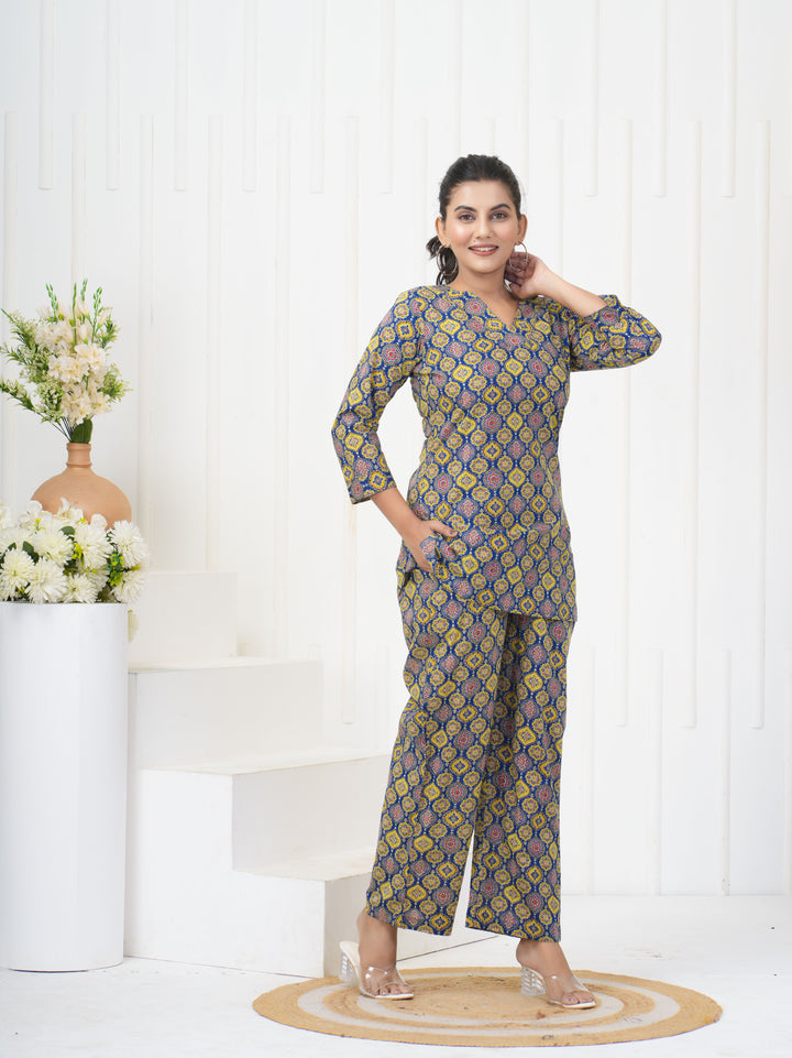 Vibrant Multicolor Cotton Co-ord Set | Stylish Designer Printed Outfit