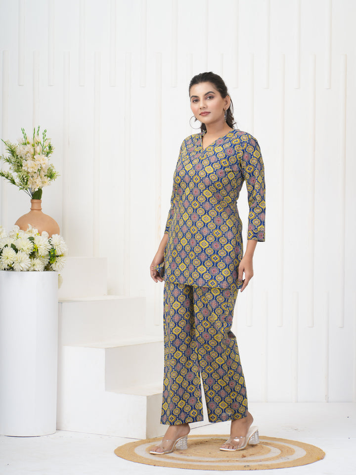 Vibrant Multicolor Cotton Co-ord Set | Stylish Designer Printed Outfit