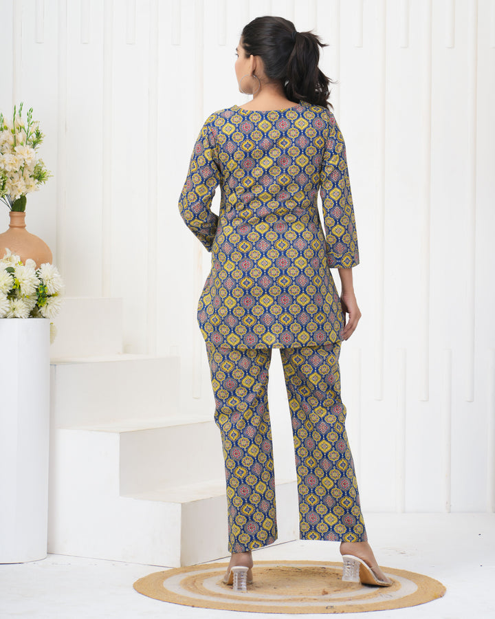 Vibrant Multicolor Cotton Co-ord Set | Stylish Designer Printed Outfit