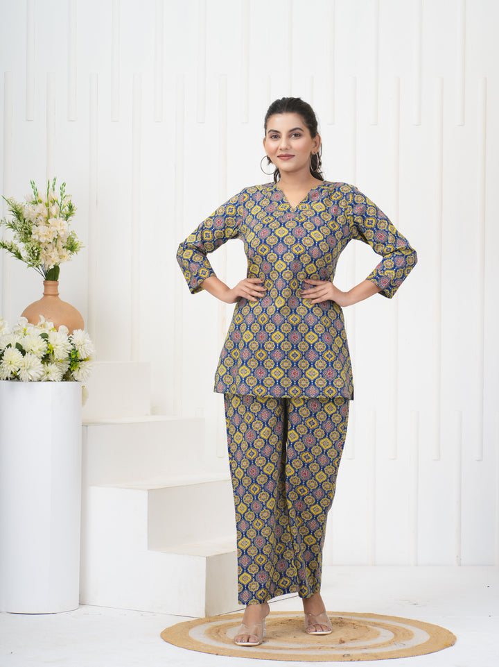 Vibrant Multicolor Cotton Co-ord Set | Stylish Designer Printed Outfit