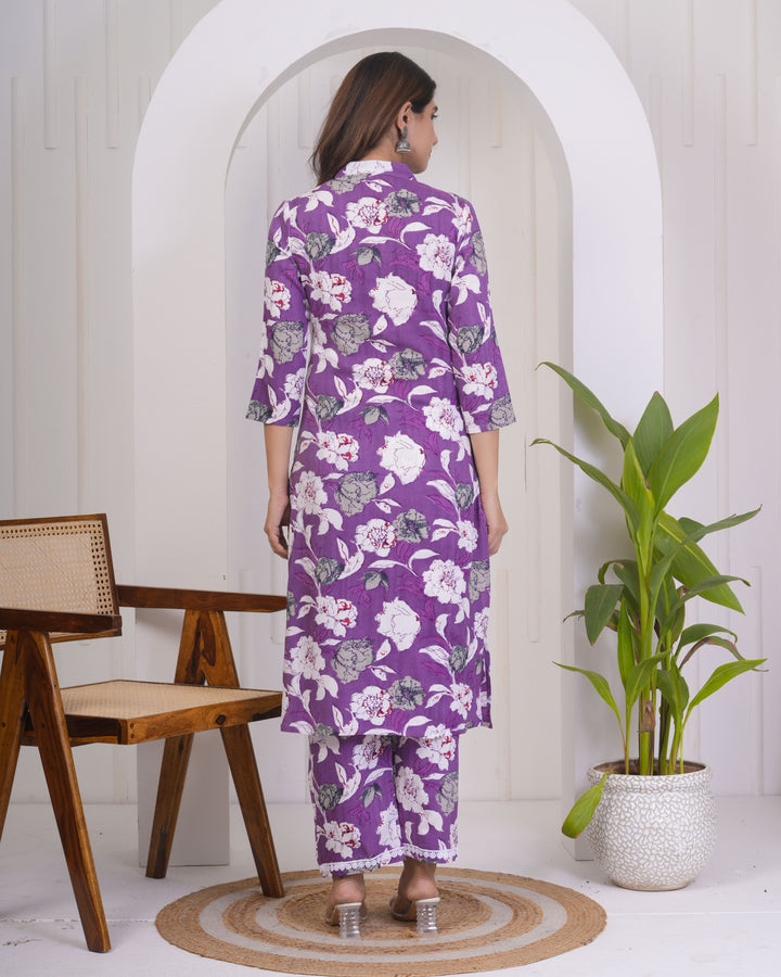 Stylish Purple Co-Ord Set | Soft Rayon Fabric Festive & Daily Wear