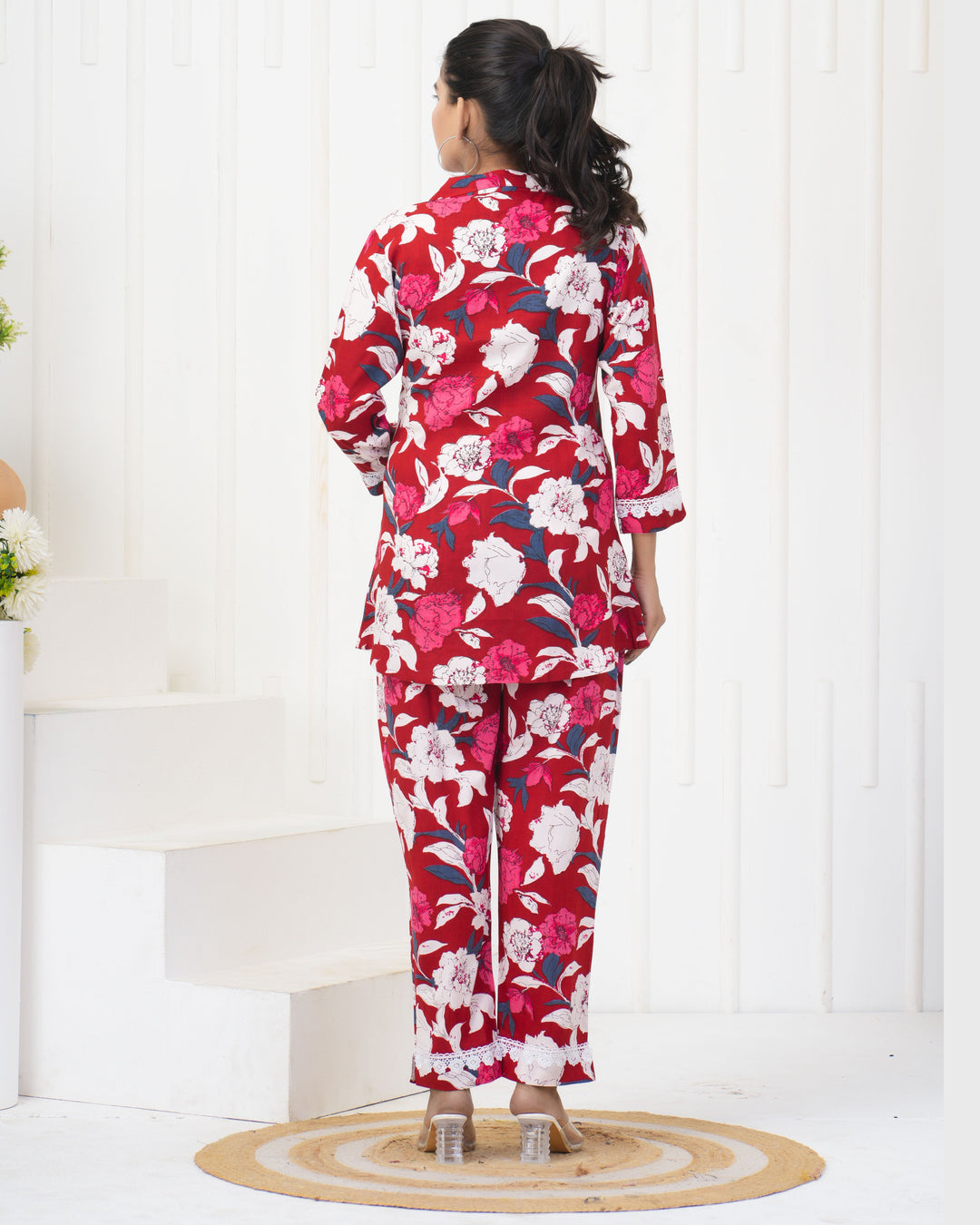 Elegant Red Co-Ord Set | Soft Rayon Fabric Festive & Party Outfit