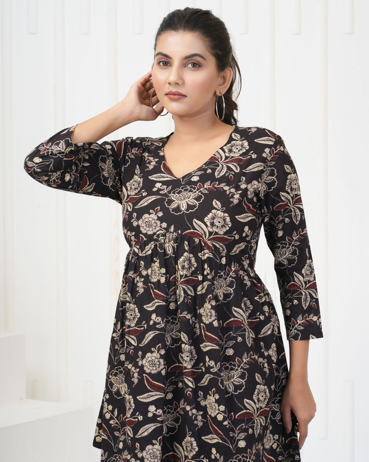 Trendy Black Rayon Co-Ord Set | Soft Fabric Festive & Casual Wear