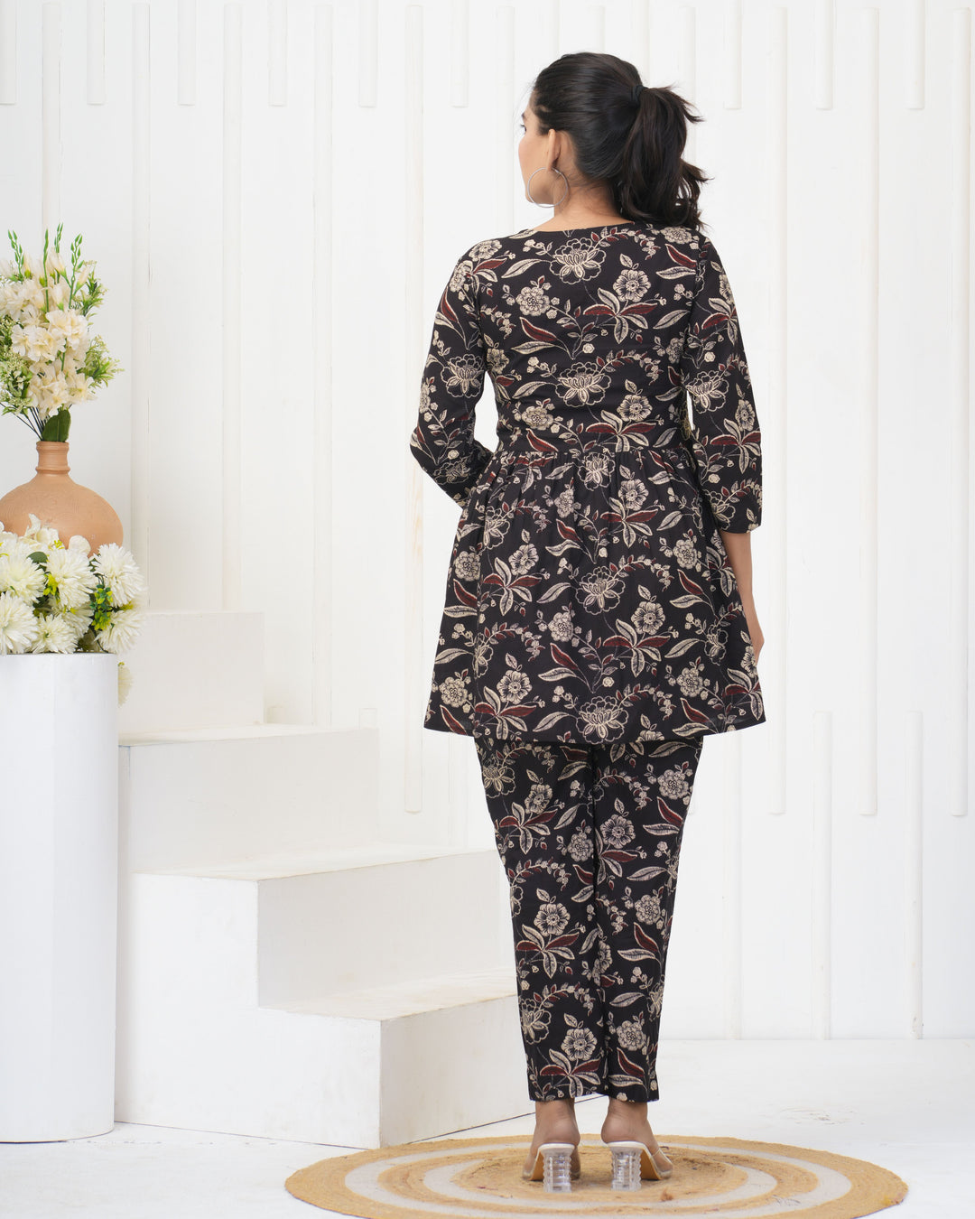 Trendy Black Rayon Co-Ord Set | Soft Fabric Festive & Casual Wear