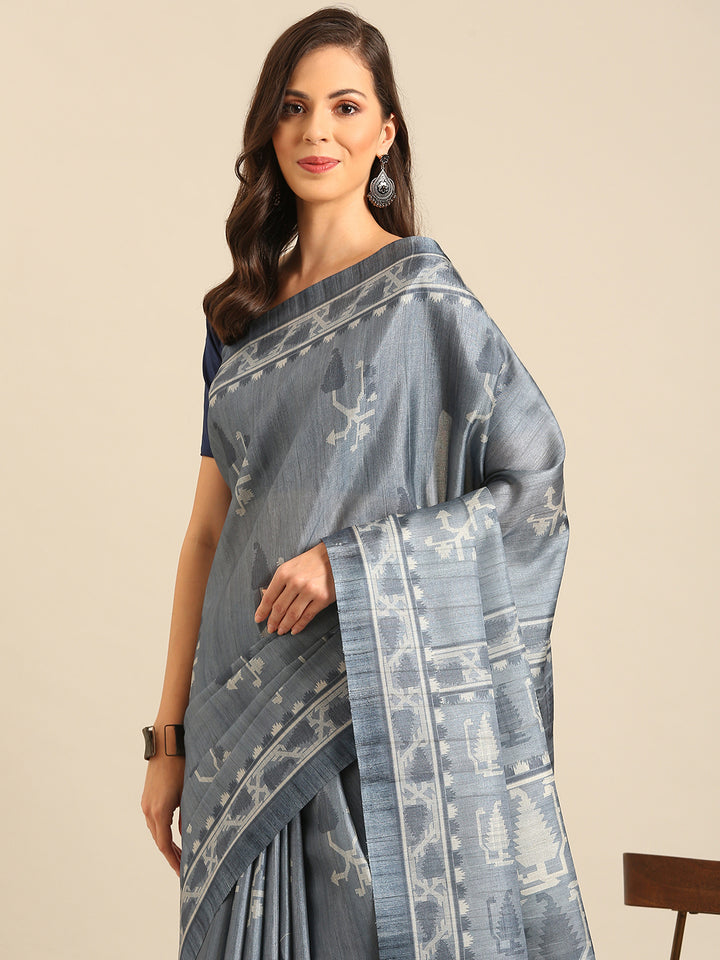Trendy Aqua Blue Cotton Saree | Perfect Designer Printed Party Outfit
