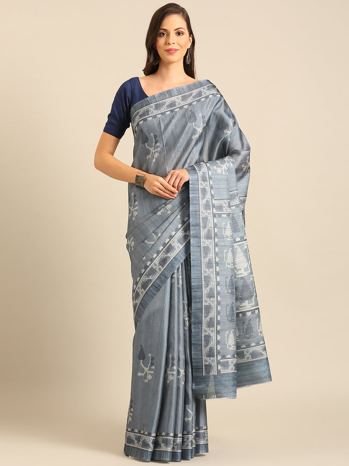 Trendy Aqua Blue Cotton Saree | Perfect Designer Printed Party Outfit