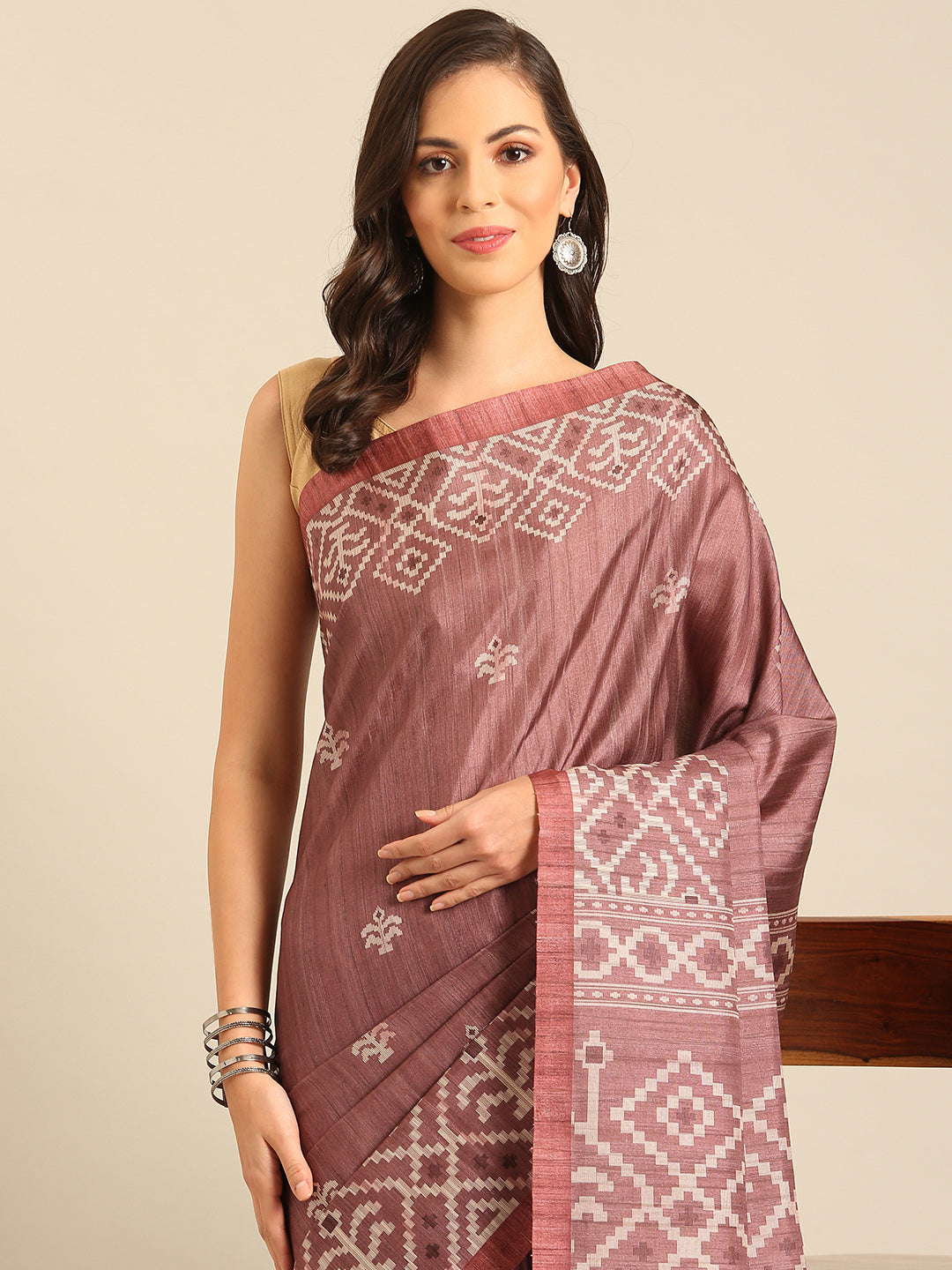 Maroon Cotton Saree | Trendy Party Wear with Elegant Print Work