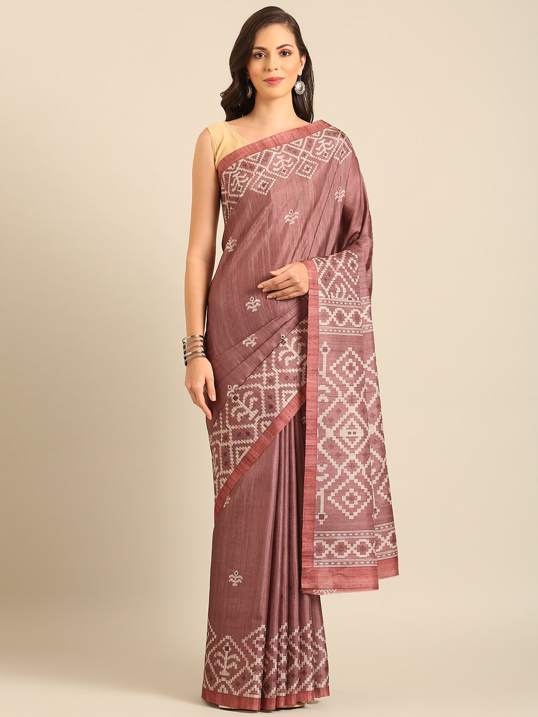 Maroon Cotton Saree | Trendy Party Wear with Elegant Print Work