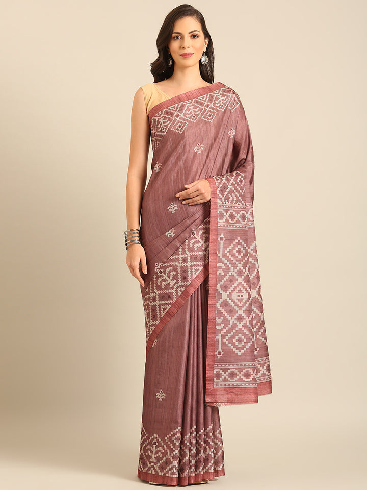 Maroon Cotton Saree | Trendy Party Wear with Elegant Print Work