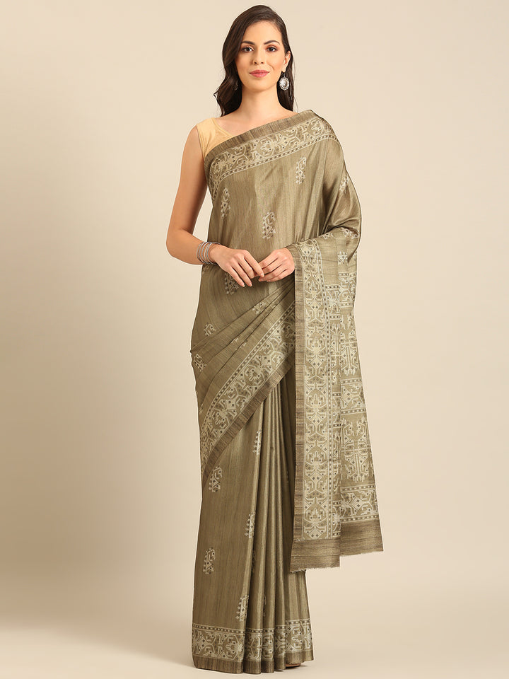 Mehendi Green Cotton Saree | Perfect Blend of Comfort & Style