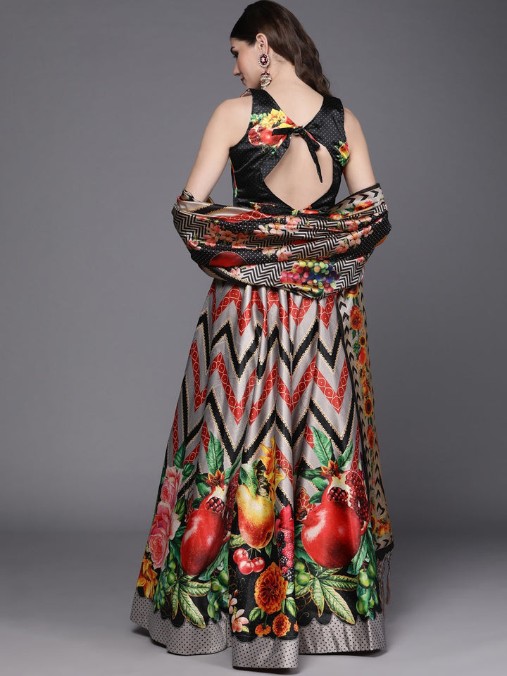 Stylish Digital Printed Satin Silk Lehenga Choli | Assam Silk Dupatta Ethnic Wear