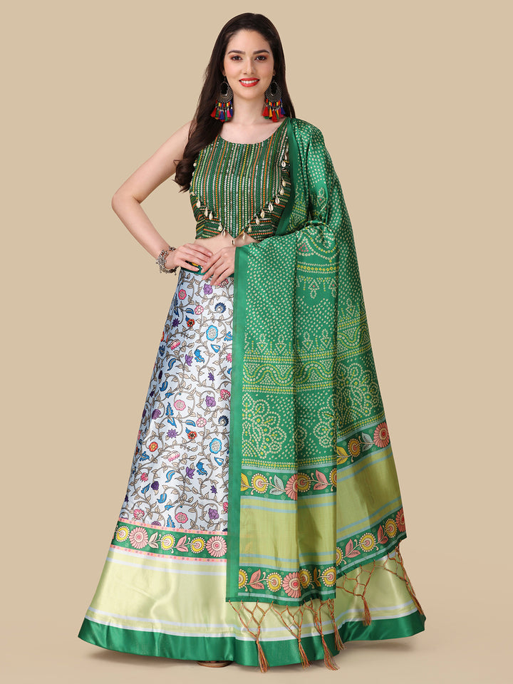 Festive Wear Lehenga Choli | Satin & Silk with Elegant Embroidery