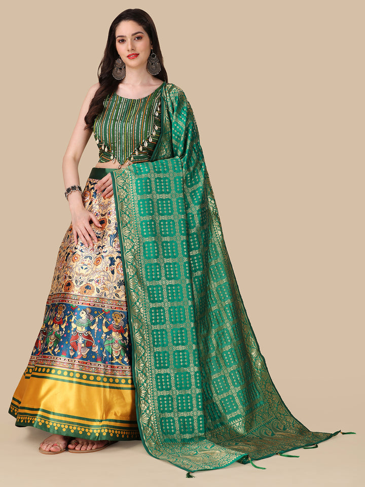 Vibrant Multicolor Lehenga Set | Digital Print & Sequin Detailing