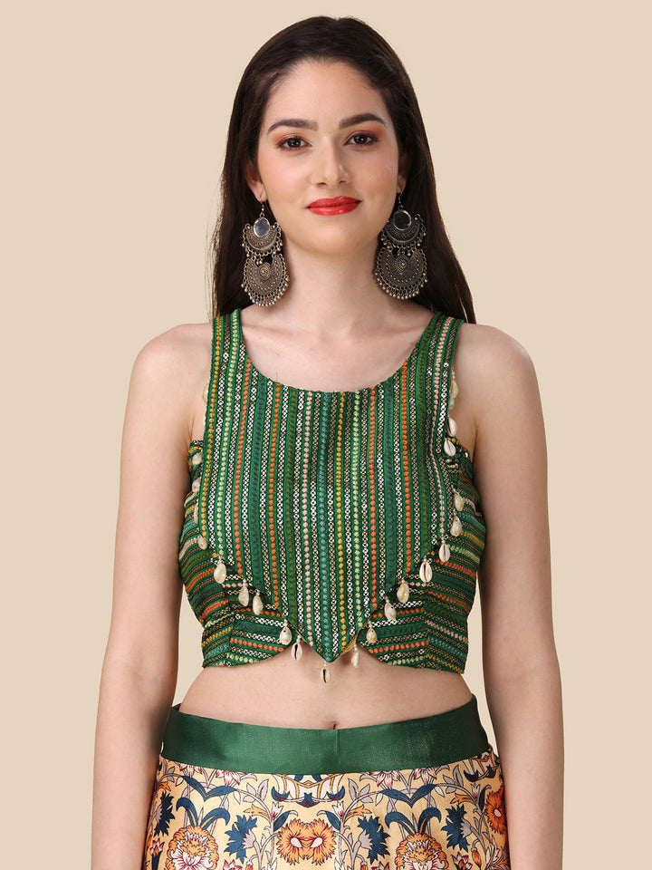Vibrant Multicolor Lehenga Set | Digital Print & Sequin Detailing