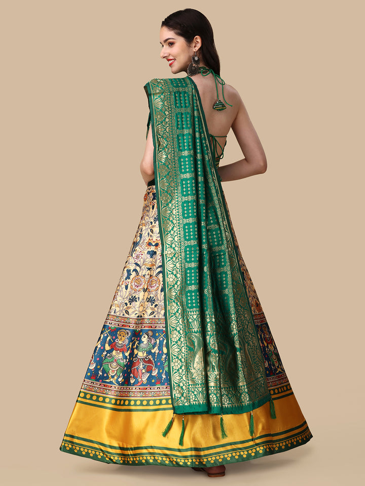 Vibrant Multicolor Lehenga Set | Digital Print & Sequin Detailing
