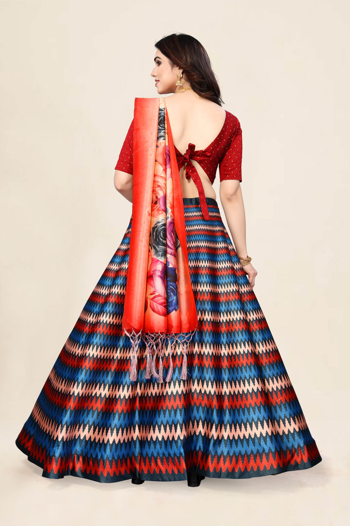 Premium Ethnic Lehenga | Multicolor Silk, Satin & Assam Silk Set
