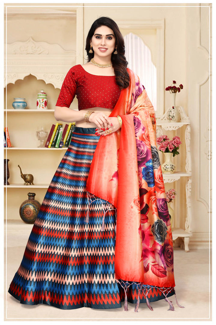 Premium Ethnic Lehenga | Multicolor Silk, Satin & Assam Silk Set