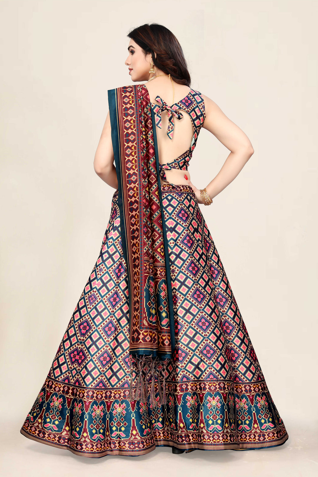 Stylish  Multicolor Satin Silk Lehenga | Fancy Designer Look for Special Occasions
