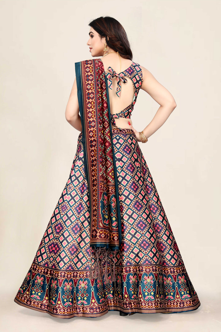 Stylish  Multicolor Satin Silk Lehenga | Fancy Designer Look for Special Occasions