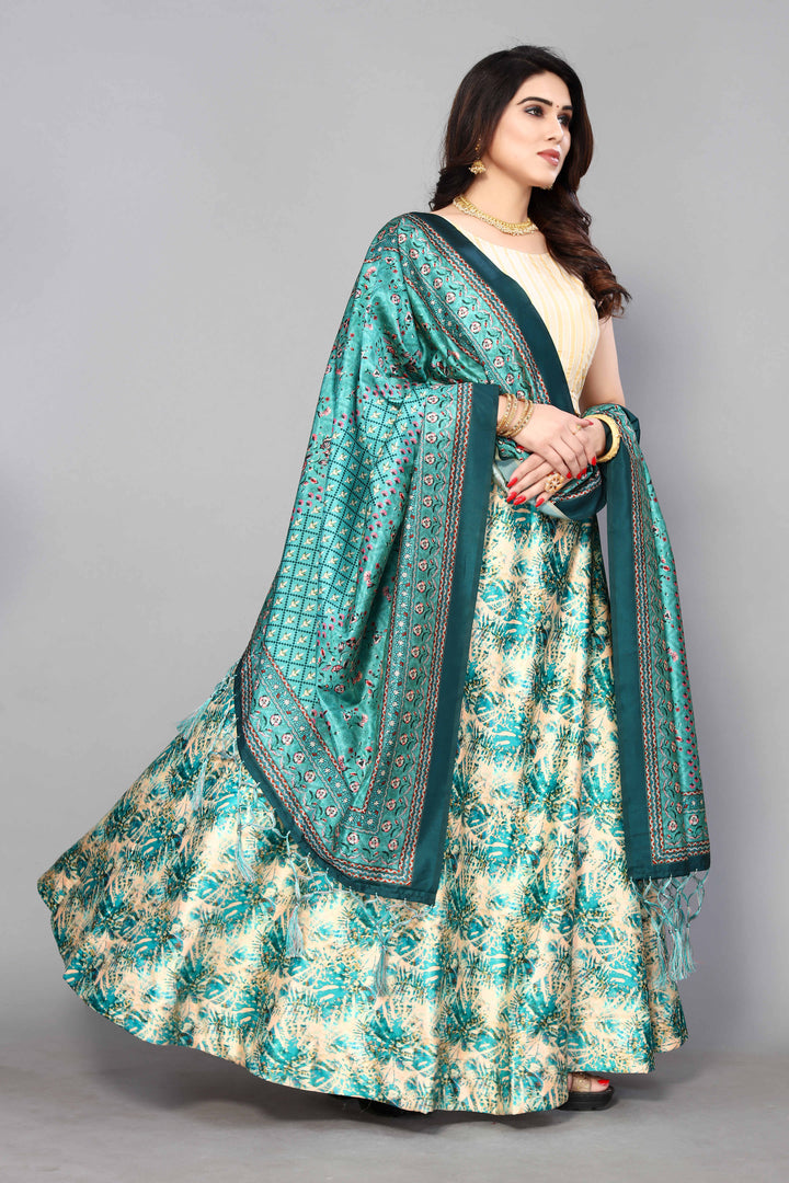 Exclusive Festive Silk Lehenga Choli | Luxurious Rama Digital Print