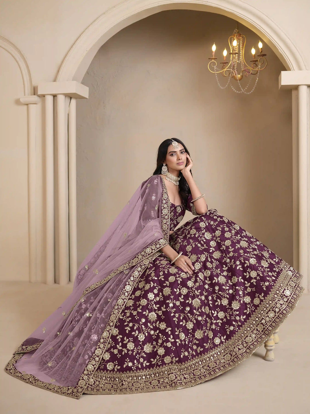 Ethnic Party Wear Lehenga | Beautifully Embroidered Art Silk Choli Set