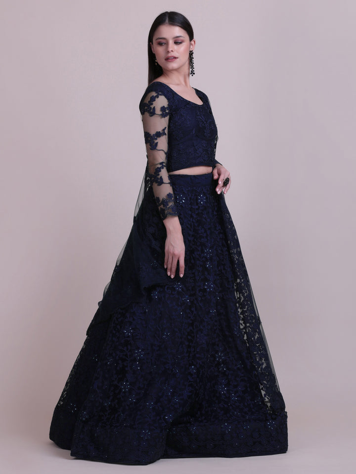 Elegant Net Lehenga Set | Sequins & Embroidery Wedding & Festive Wear