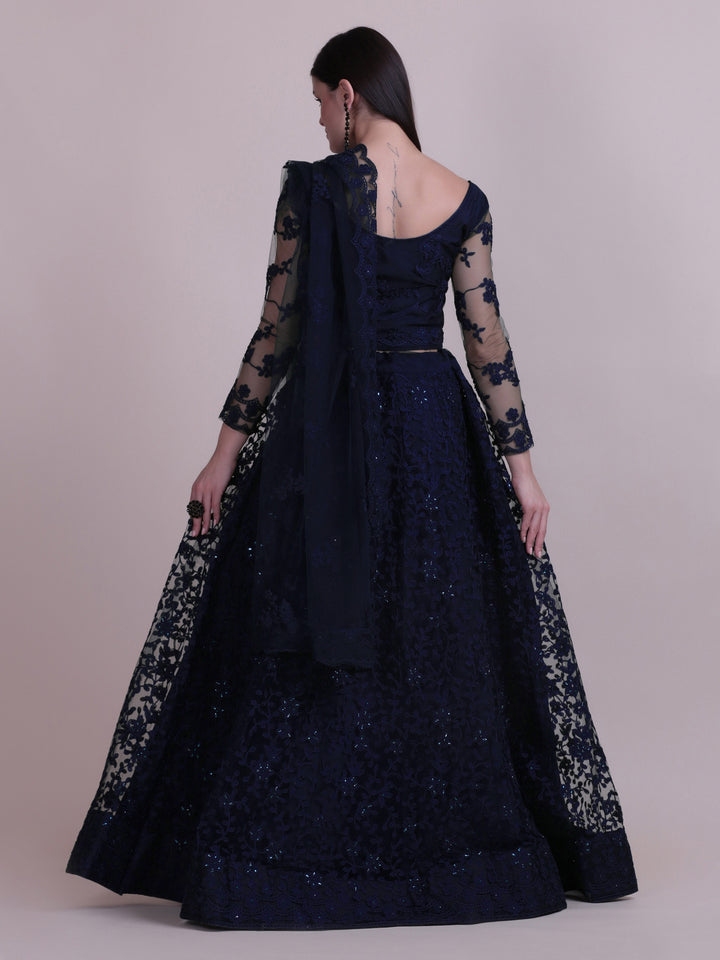 Elegant Net Lehenga Set | Sequins & Embroidery Wedding & Festive Wear