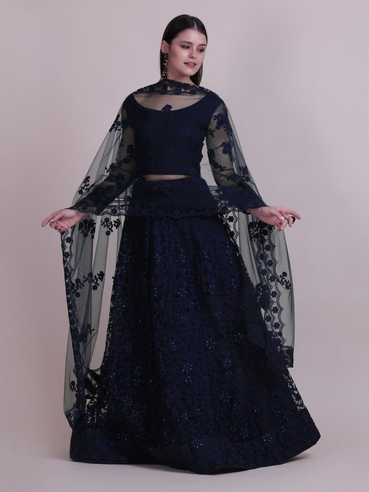 Elegant Net Lehenga Set | Sequins & Embroidery Wedding & Festive Wear