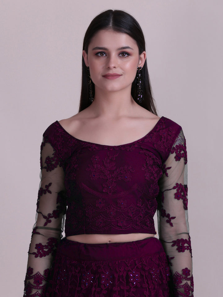 Elegant Net Lehenga Set | Sequins & Embroidery Wedding & Festive Wear