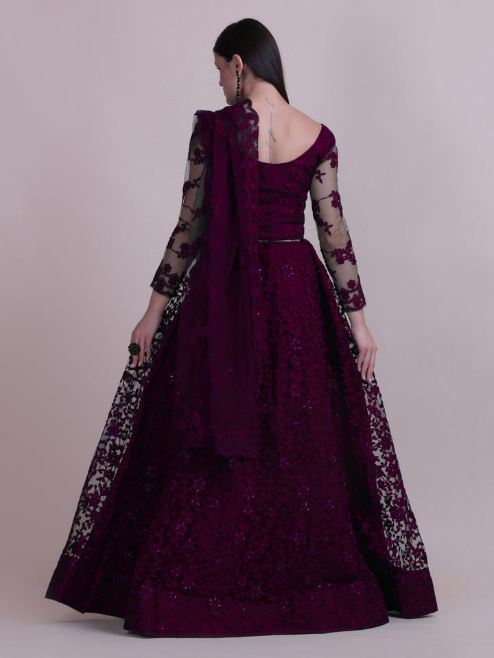 Elegant Net Lehenga Set | Sequins & Embroidery Wedding & Festive Wear