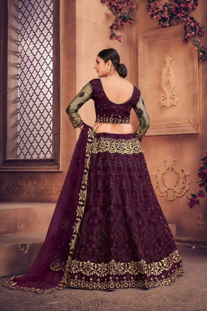 Designer Net Lehenga Choli | Embroidery Work with Dupatta for Weddings