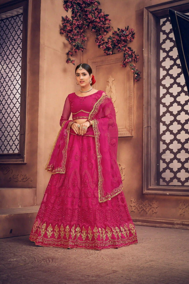 Net Lehenga Choli Elegant Embroidery Work | Festive & Wedding Outfit