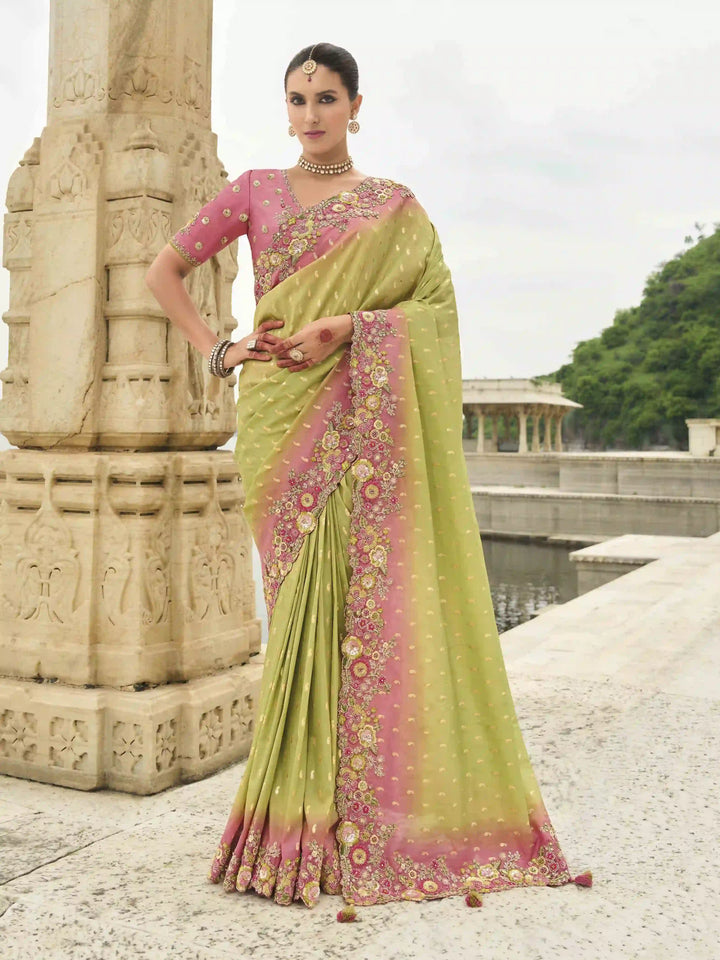 Viscose Tissue Silk Saree | Embroidery & Stone Work Designer Saree