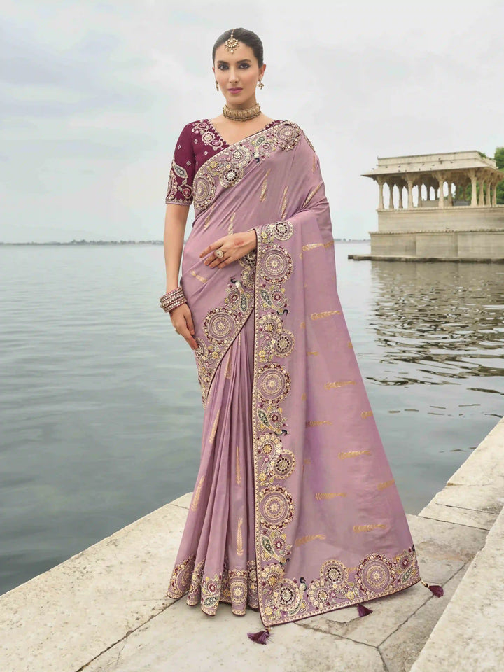 Designer Viscose Tissue Silk Saree | Cut Work Embroidered Blouse Wedding Special