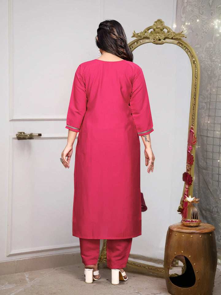 Gajri Embroidered Salwar Suit | Viscose Chanderi with Jacquard Dupatta
