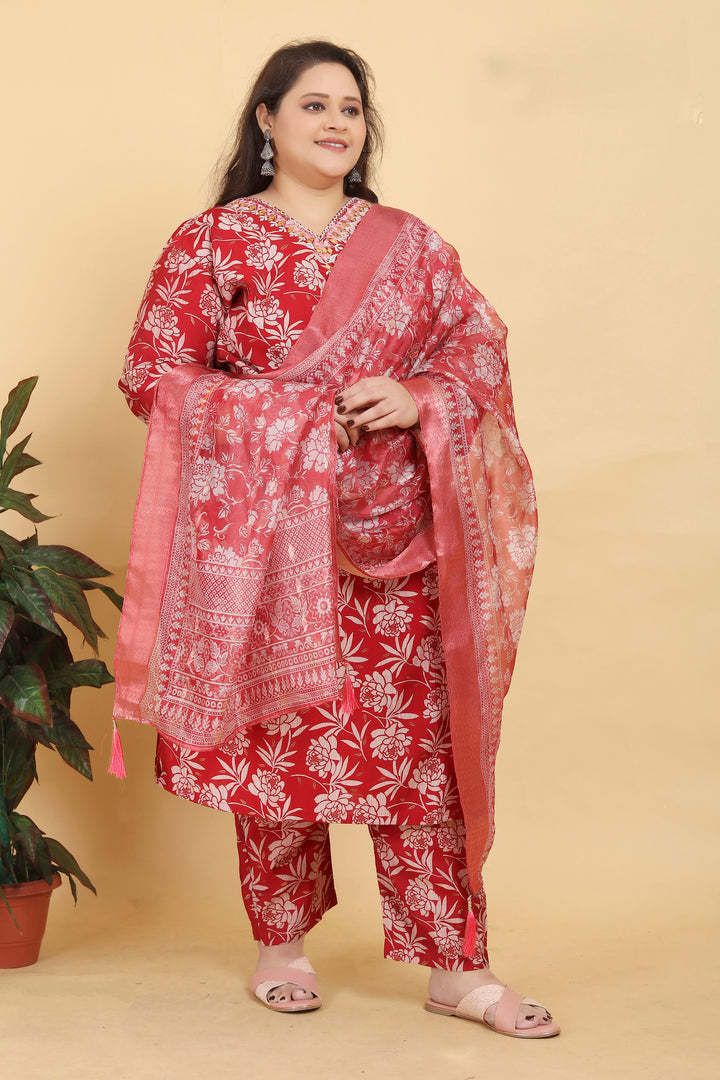 Premium Lichi Viscose Suits | Designer Work Organza Dupatta Included