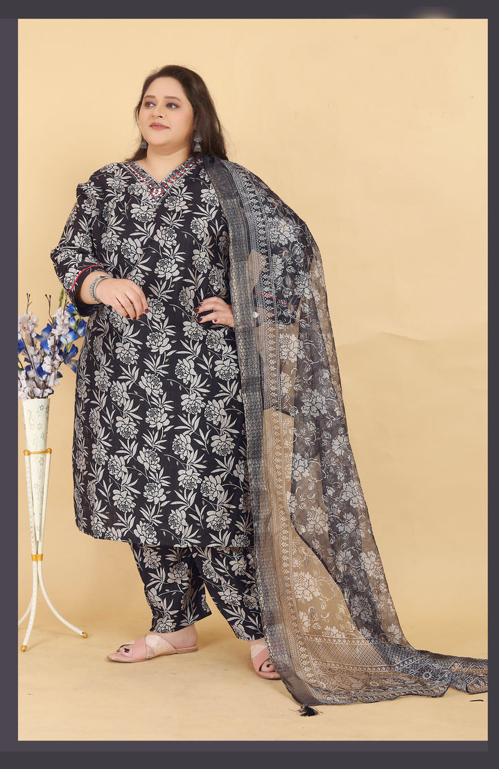 Premium Lichi Viscose Suits | Designer Work Organza Dupatta Included