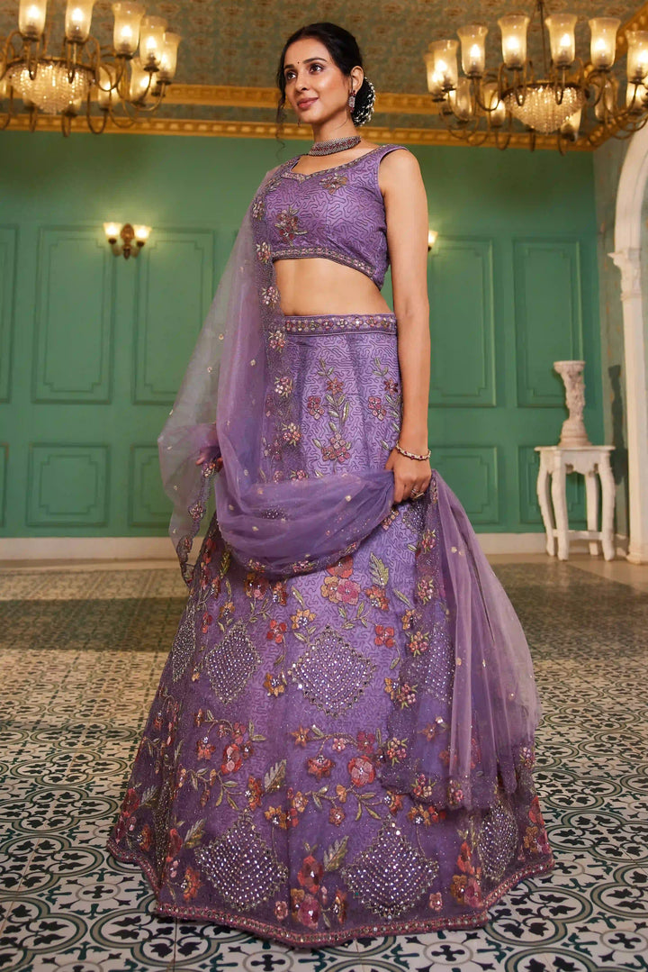 Luxurious Embroidered Lehenga | Net Fabric with Stunning Detailing