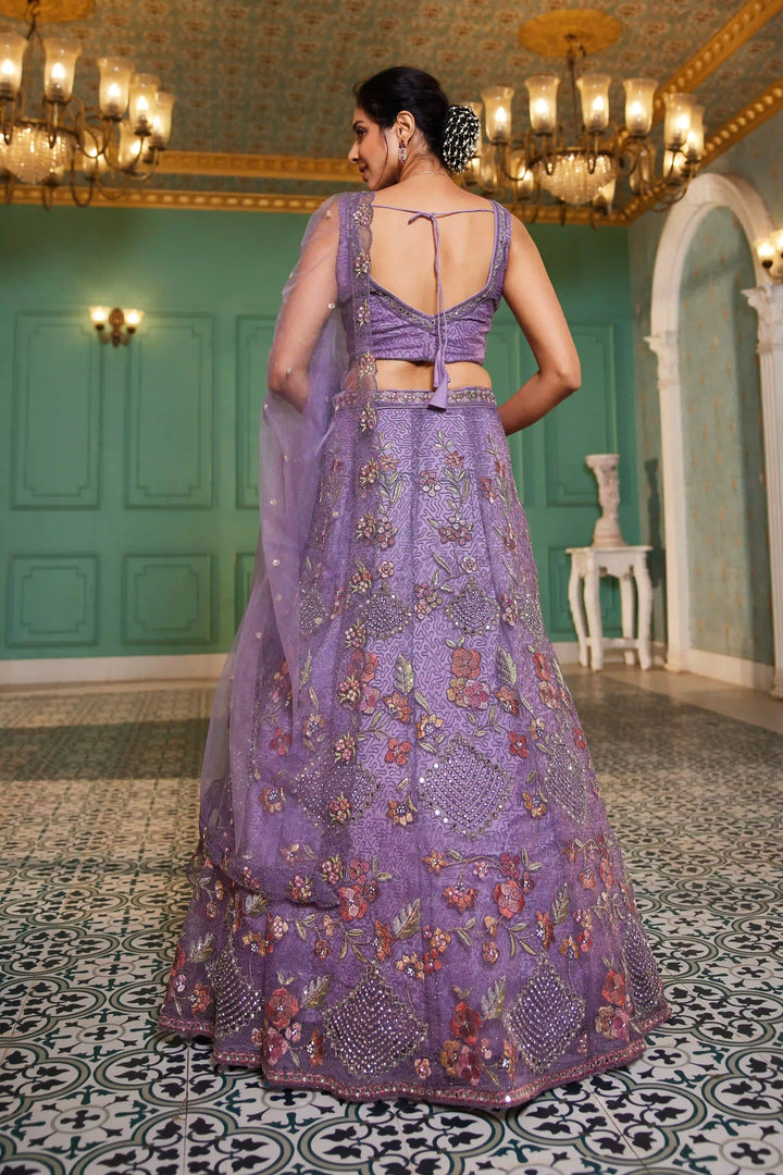 Luxurious Embroidered Lehenga | Net Fabric with Stunning Detailing