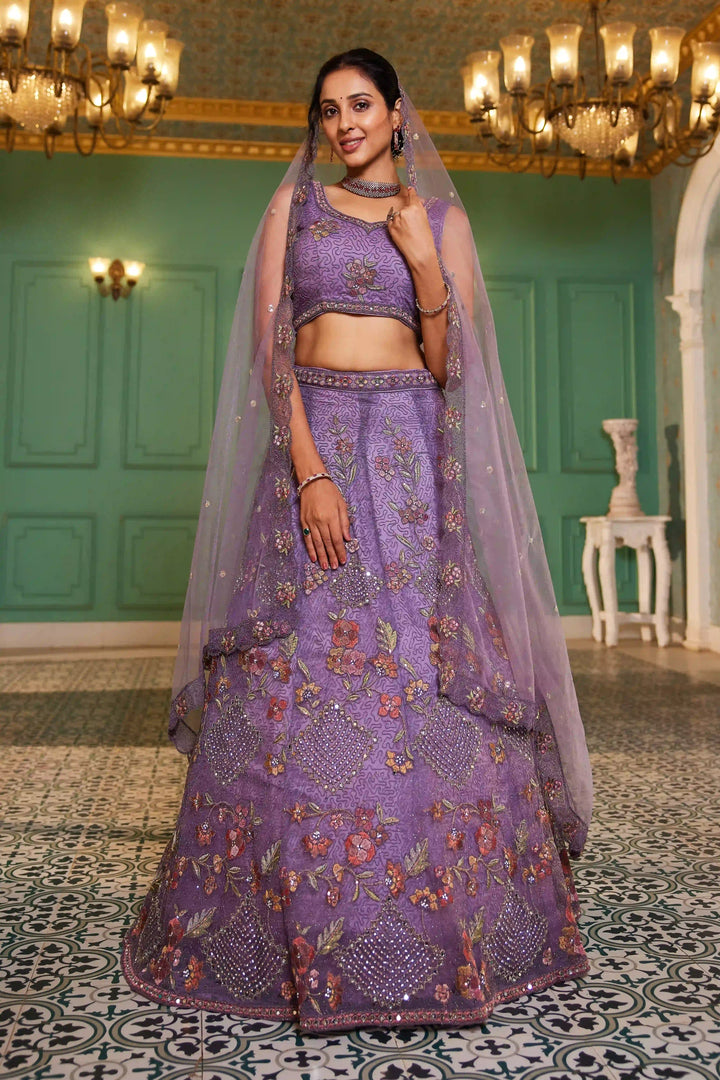 Luxurious Embroidered Lehenga | Net Fabric with Stunning Detailing