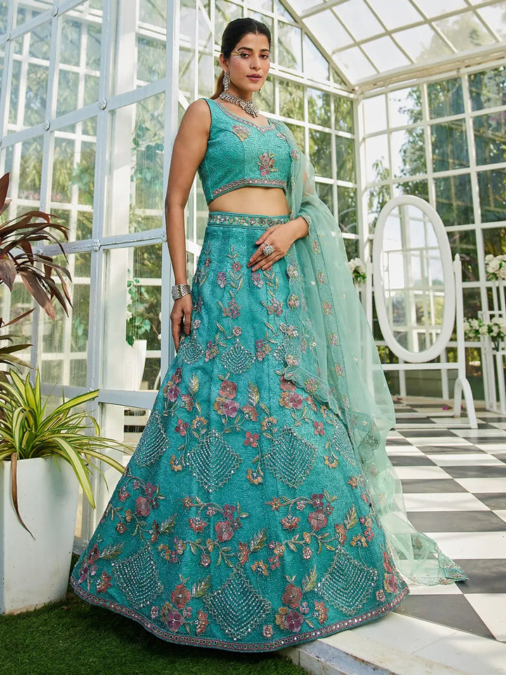 Luxurious Embroidered Lehenga | Net Fabric with Stunning Detailing