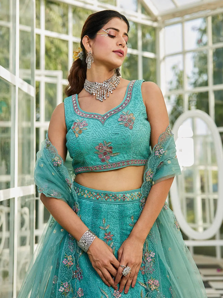 Luxurious Embroidered Lehenga | Net Fabric with Stunning Detailing