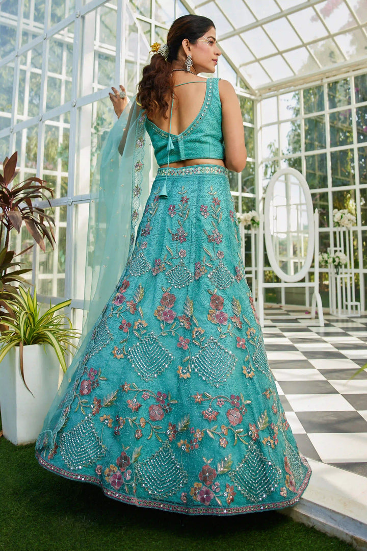Luxurious Embroidered Lehenga | Net Fabric with Stunning Detailing
