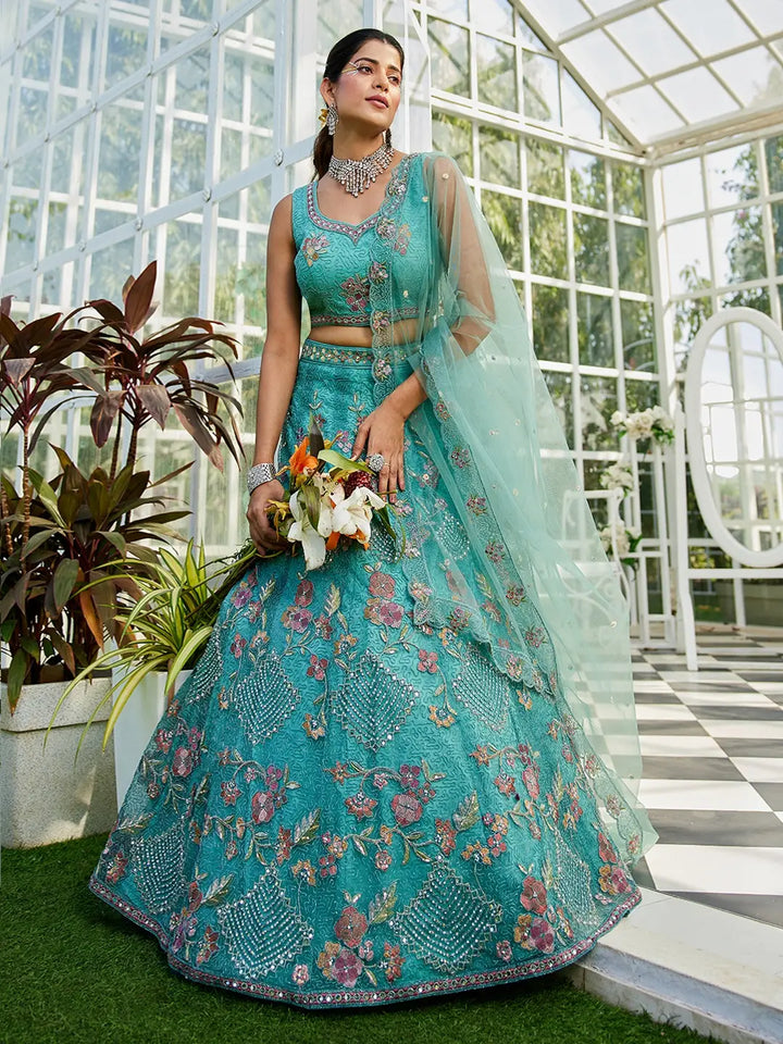 Luxurious Embroidered Lehenga | Net Fabric with Stunning Detailing