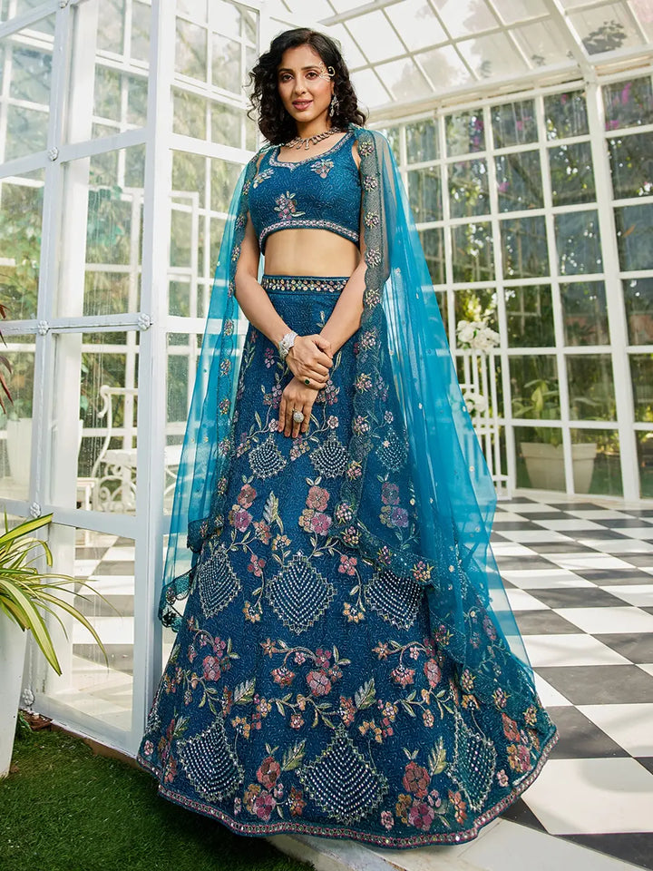 Luxurious Embroidered Lehenga | Net Fabric with Stunning Detailing