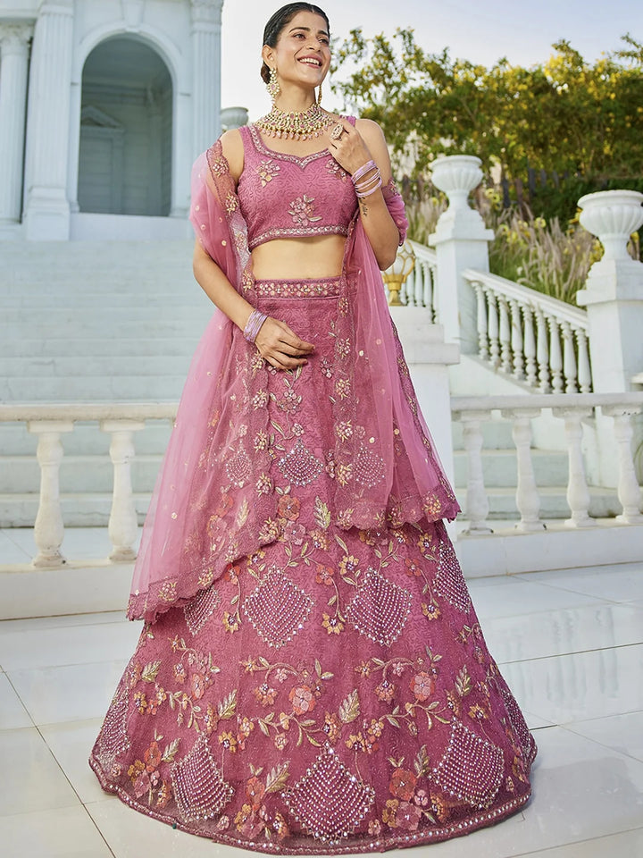 Luxurious Embroidered Lehenga | Net Fabric with Stunning Detailing