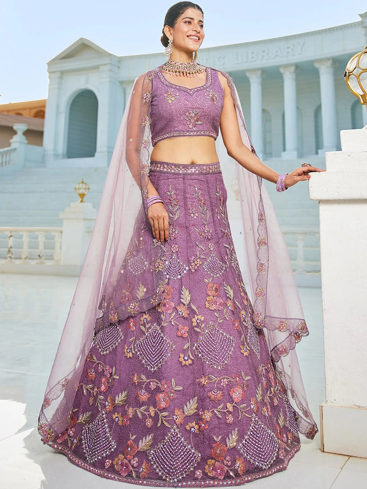 Luxurious Embroidered Lehenga | Net Fabric with Stunning Detailing