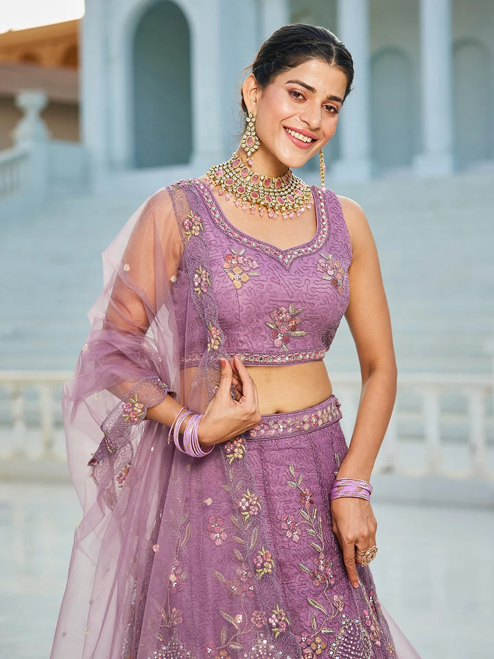 Luxurious Embroidered Lehenga | Net Fabric with Stunning Detailing