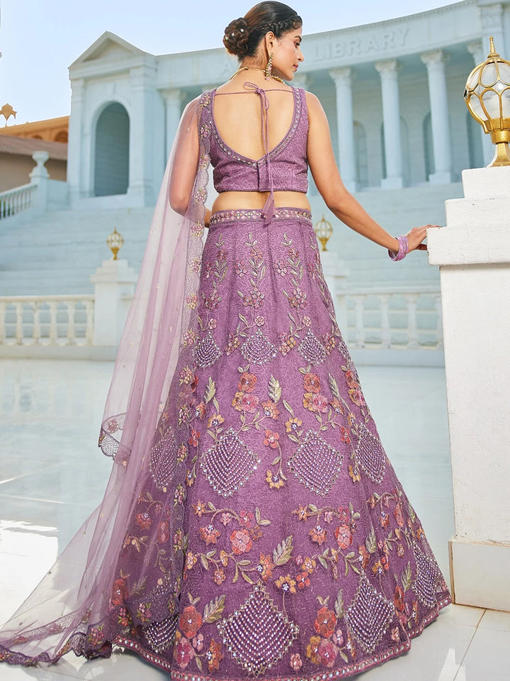 Luxurious Embroidered Lehenga | Net Fabric with Stunning Detailing